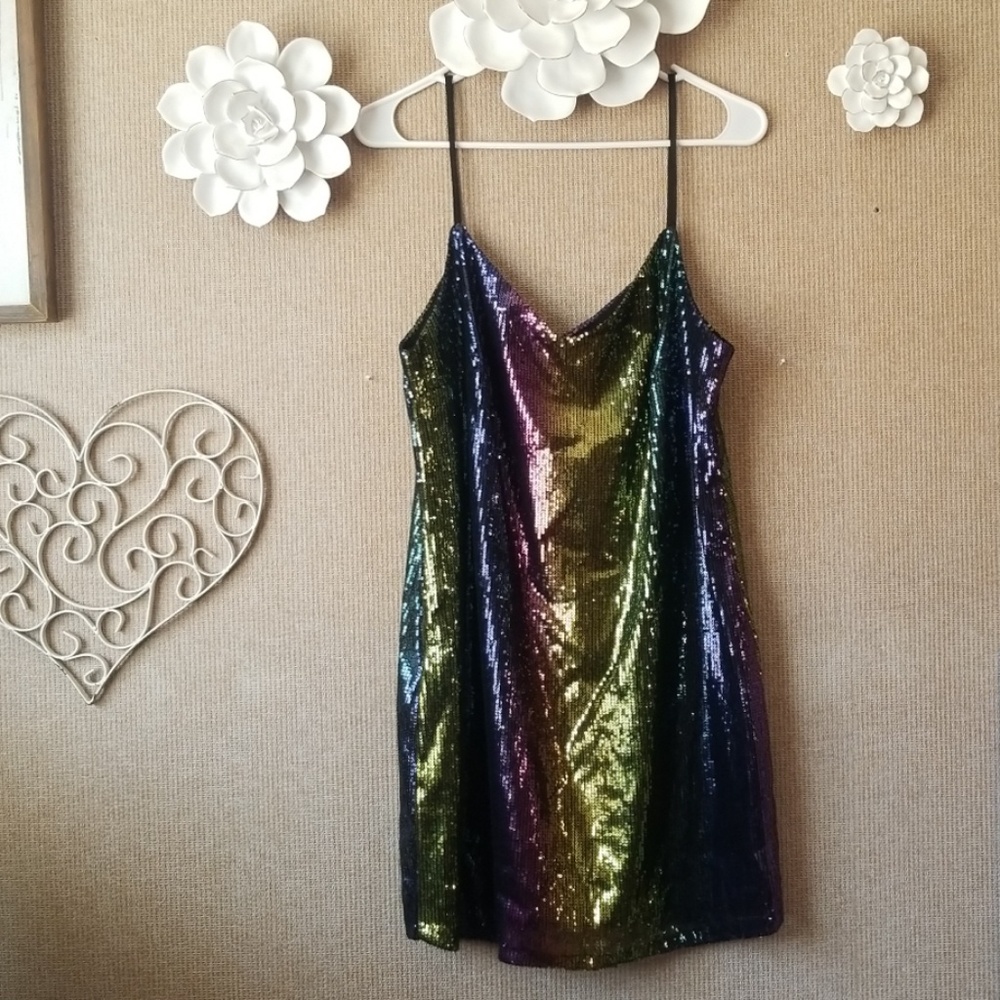 Rainbow Sequence Dress size M